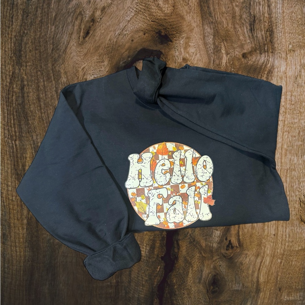 Black 'Hello Fall' Sweatshirt